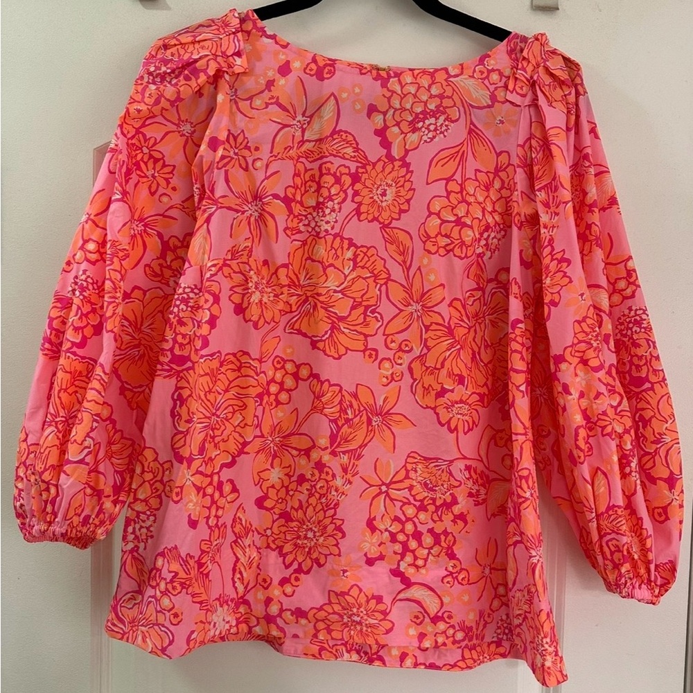 EUC Lilly Pulitzer Barbara Blouse Mandevilla Baby Days Bloom